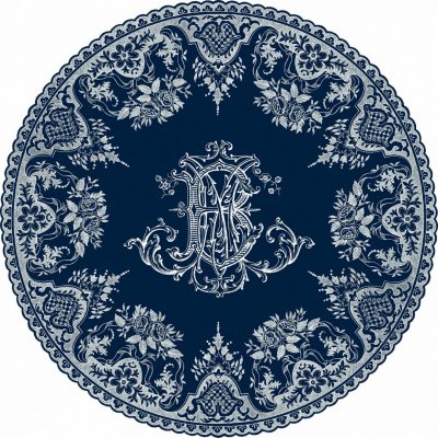 Тарелки десертные Монограмма Blue 4шт