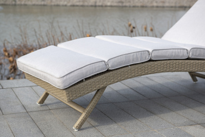 "Лиссабон" шезлонг из искусственного ротанга, цвет соломенный
