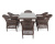 "Амароне" обеденная группа из искусственного ротанга на 6 персон, цвет коричневый
