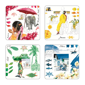 Набор из 4 подставок под бокалы