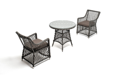 "Эспрессо–80 L" обеденная группа плетеная, цвет графит