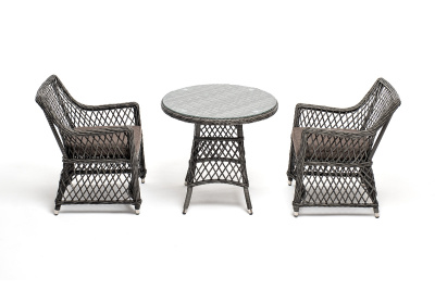 "Эспрессо–80 L" обеденная группа плетеная, цвет графит